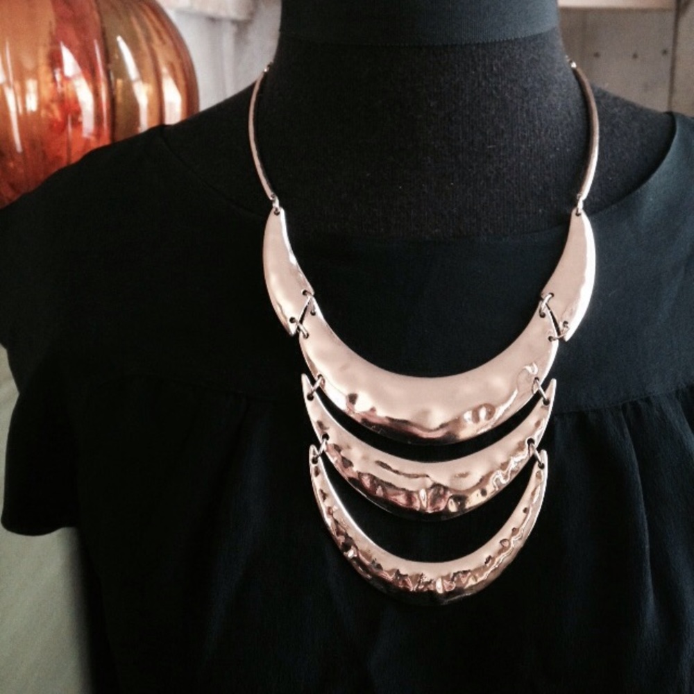 Gold tone Tiered  necklace